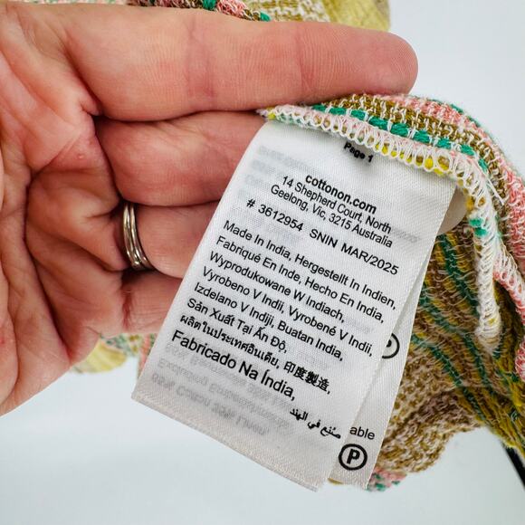 NWT Cotton On Striped Woven Button Front Shirt Size L Relaxed Fit - Picture 7 of 11